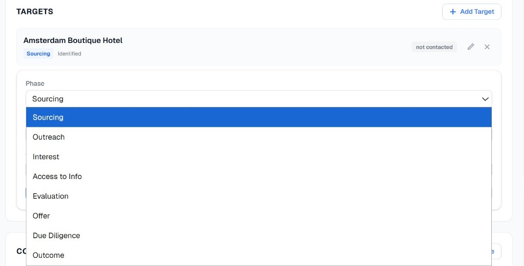 Cambio de fase en un deal DealConverter.ai
